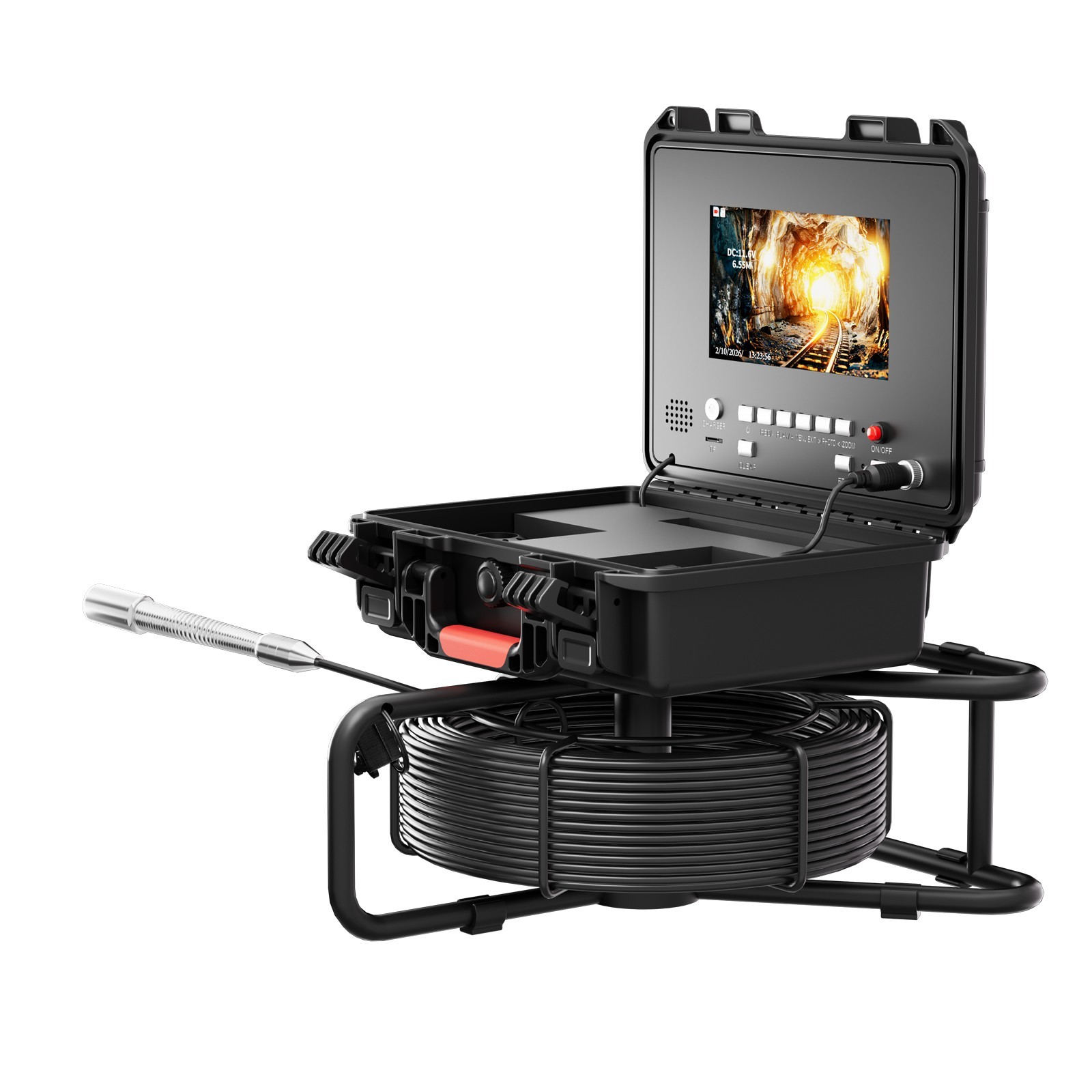 30m Pipe Sewer Inspection Camera w/ Meter Counter Drain Sewer Endoscope 7" DVR