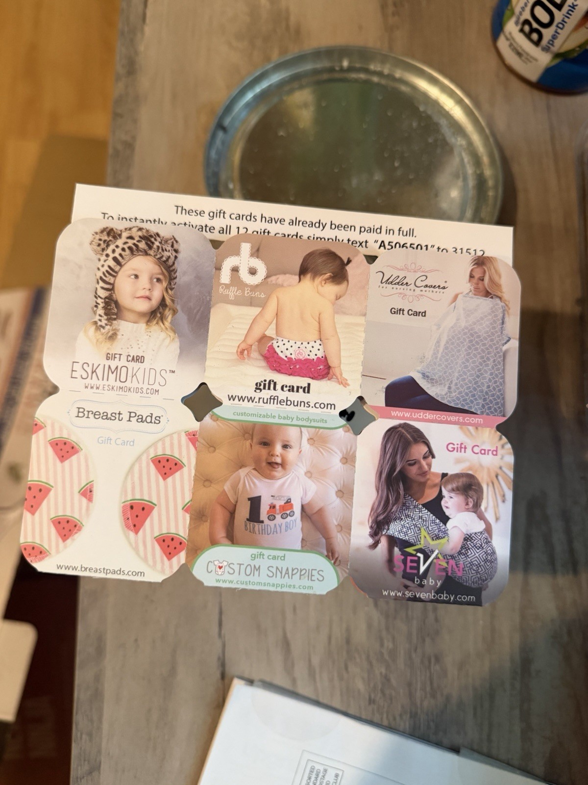 12 Gift Cards $535 Value Baby Newborn Infant Variety New Mom Pregnancy Nursing