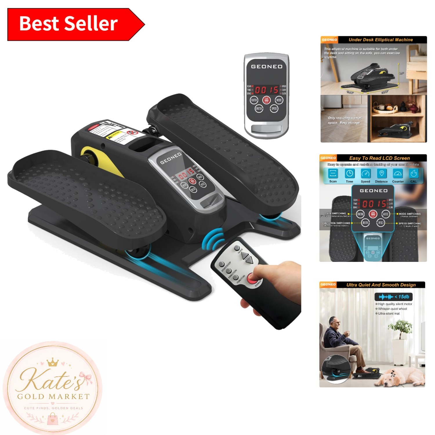 Adjustable Under Desk Electric Elliptical - Fitness for Seniors & Busy Offices