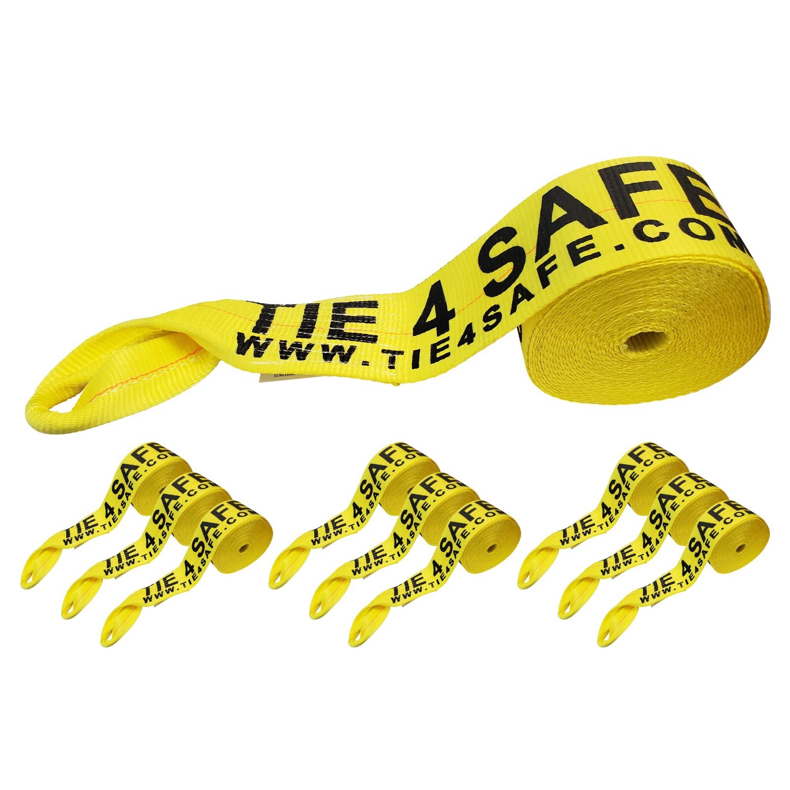 10 Pack Heavy Duty Flatbed Truck 4" x 30' Winch Tie Down Strap w/Loop End 5400LB