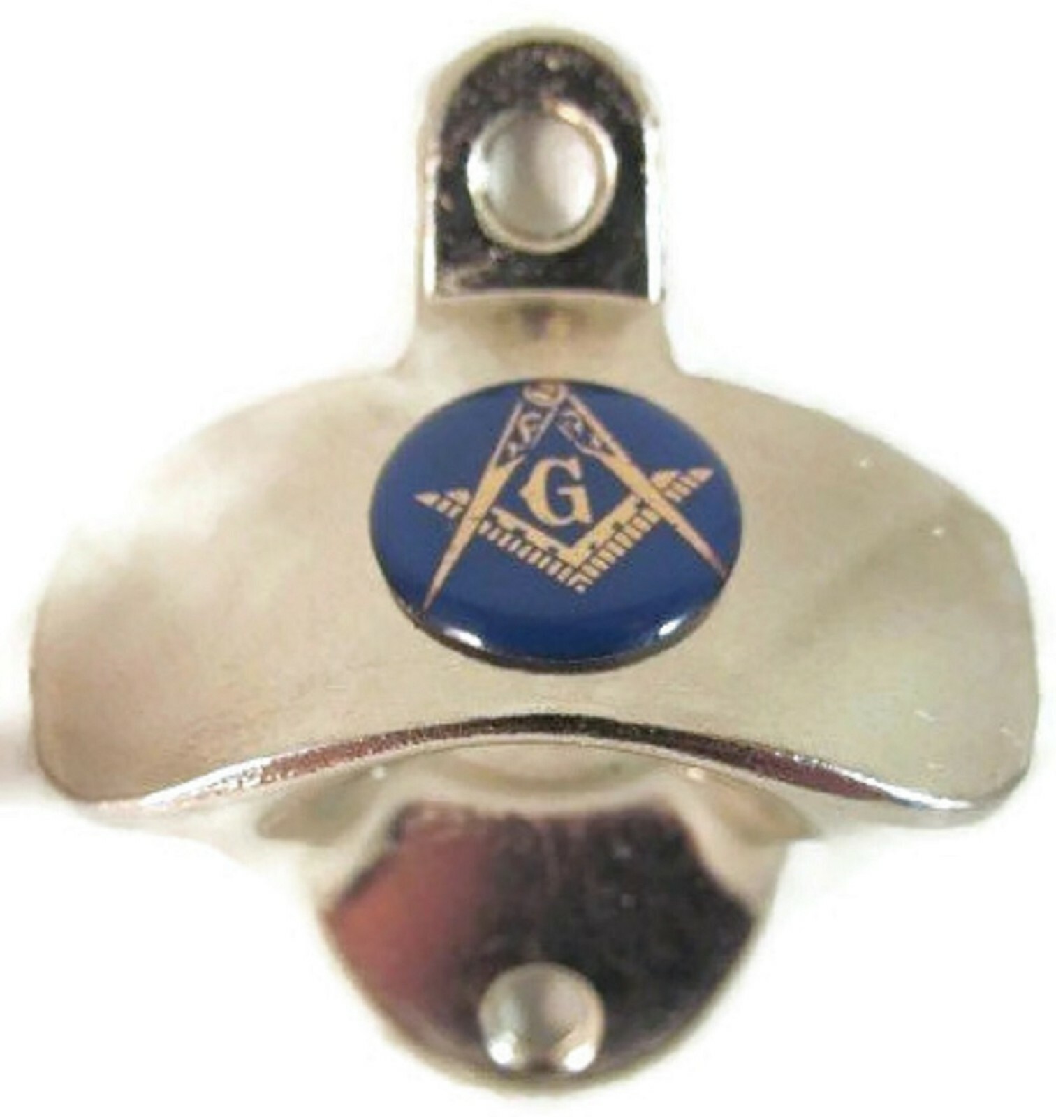 CHROME SILVER FINISH WALL BOTTLE CAP OPENER MASON MASONIC NEW