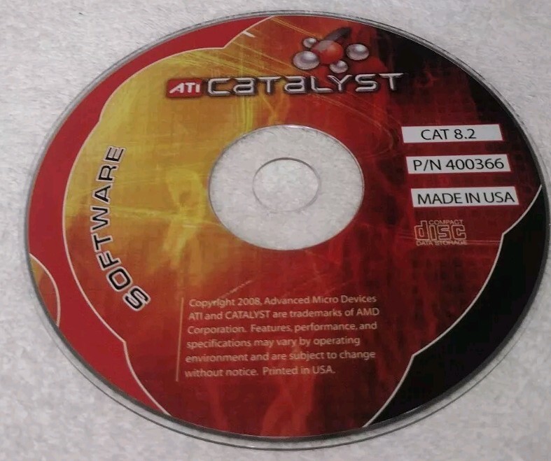 ATI CATALYST SOFTWARE CAT 8.2 INSTAL CD ONLY