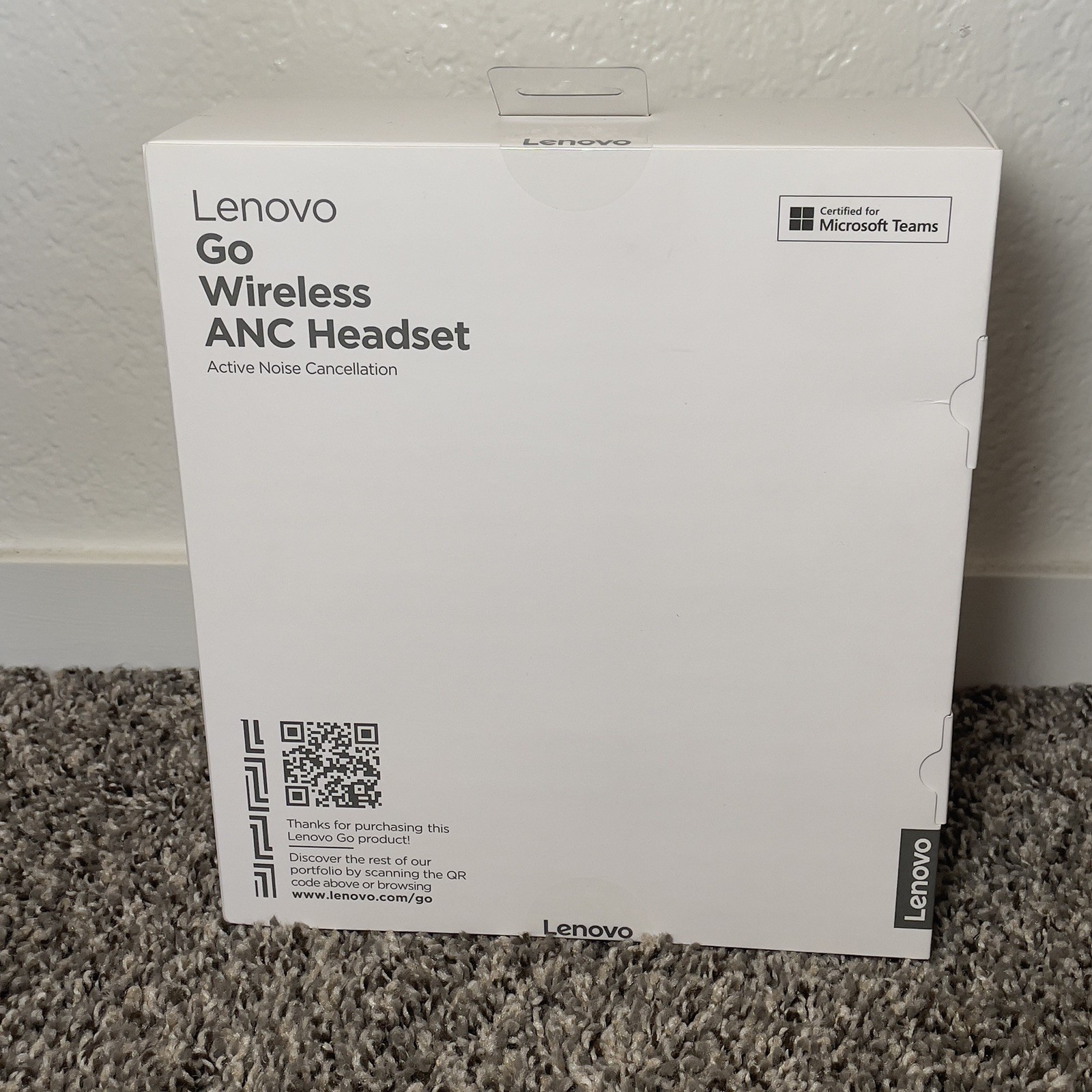 Lenovo Go Wireless Active Noise Cancellation Headset L12WL - Black - New In Box