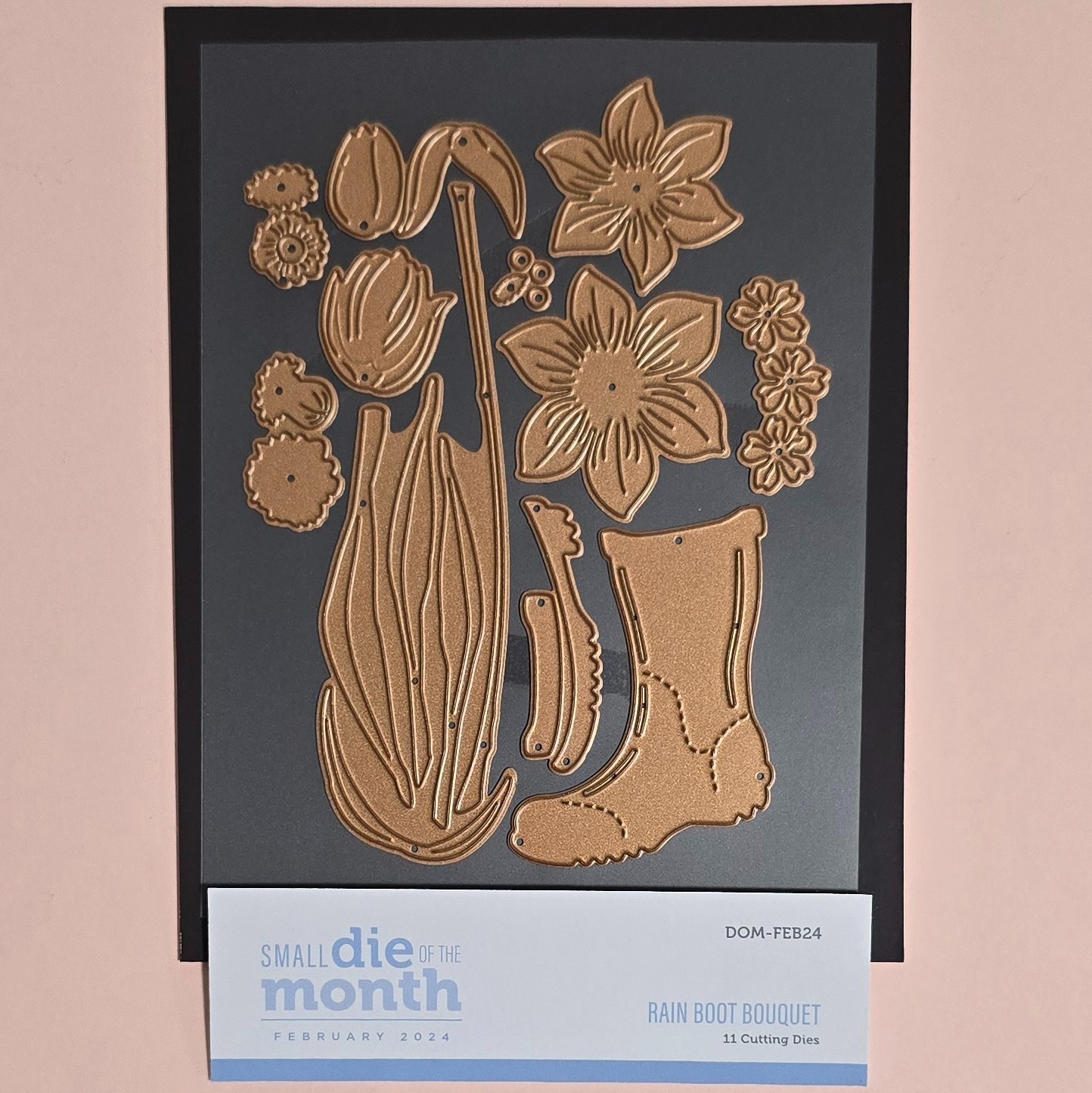 Spellbinders Rain Boot Bouquet Dies DOM-FEB24 w/Magnetic Mat & Storage Envelope