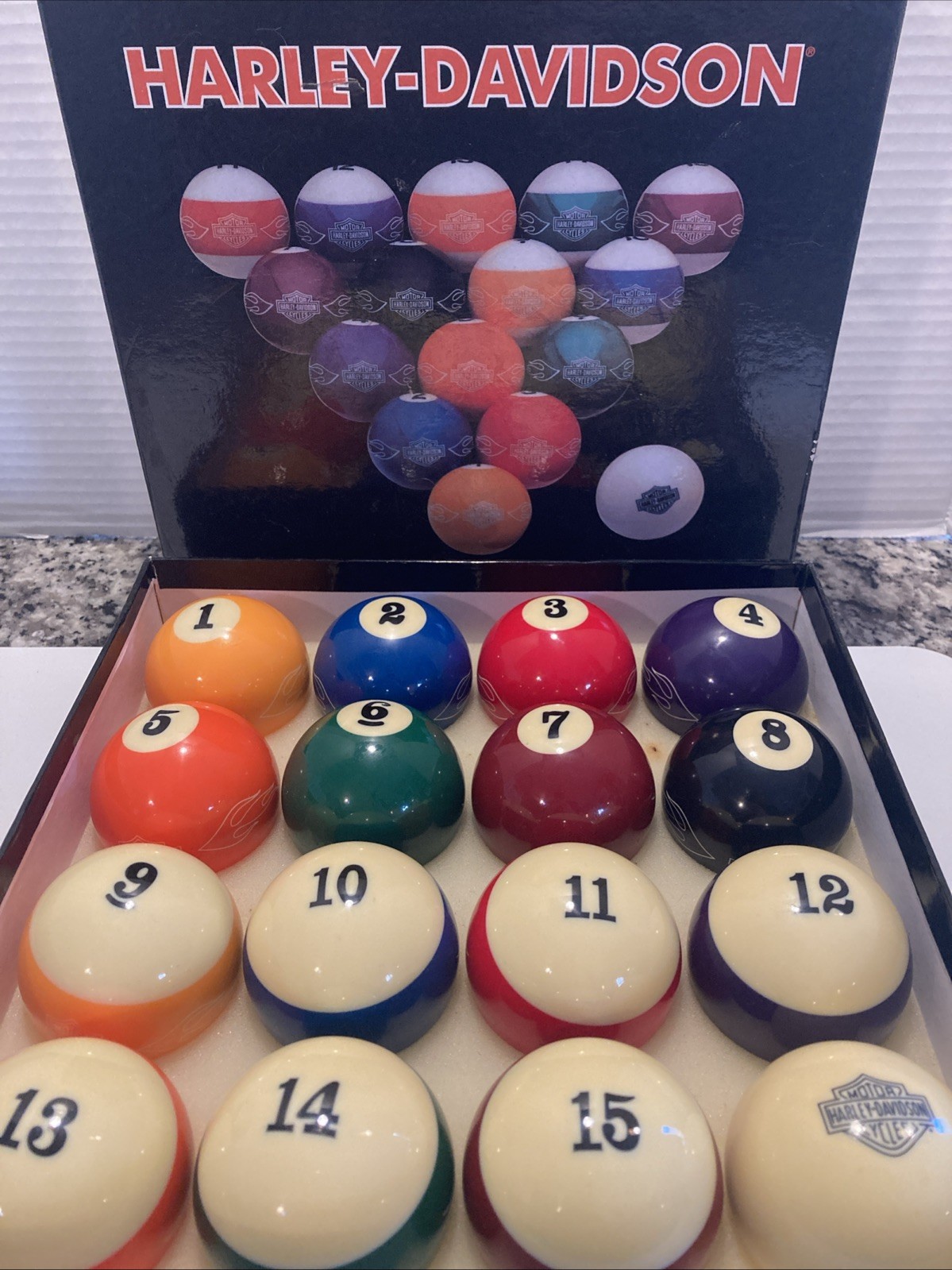 Harley-Davidson Bar & Shield Flames Billiards Pool Balls Set HDL-10167 Roadhouse
