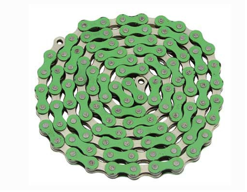 YBN Chain 1/2x1/8 x 112L 1 Speed Green Chrome BMX Urban Cruiser Bicycles 123152