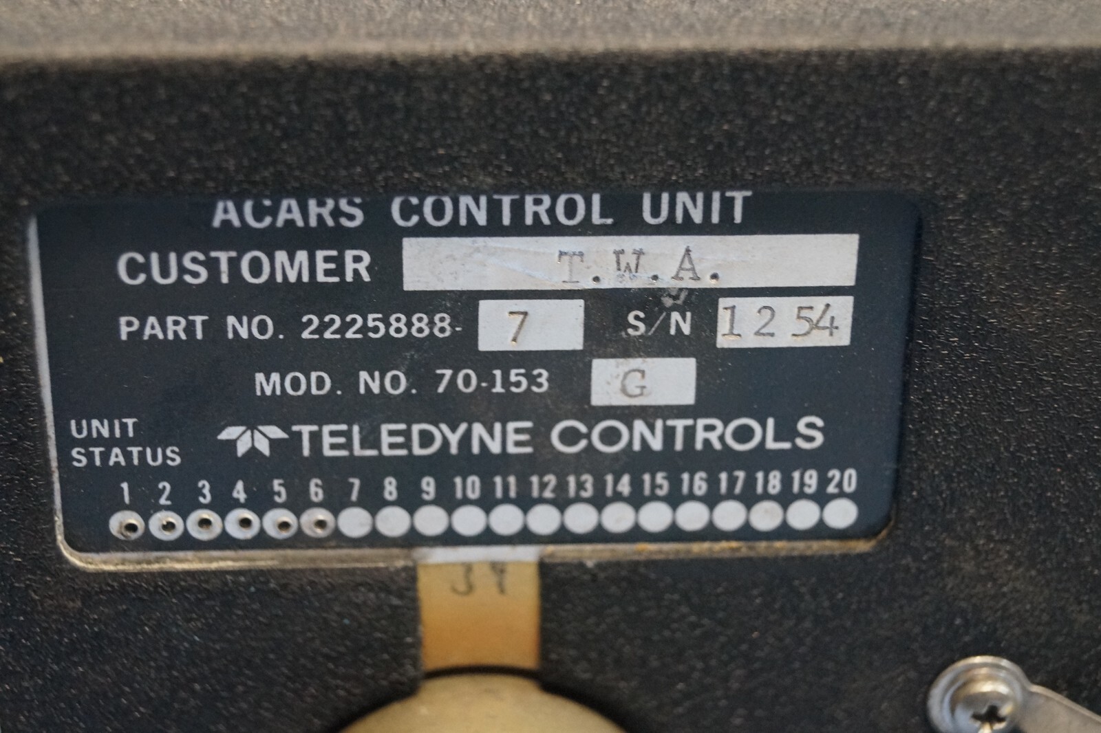ACARS Control Unit 2225888-7 Servicable As Removed Teledyne DC9 TWA