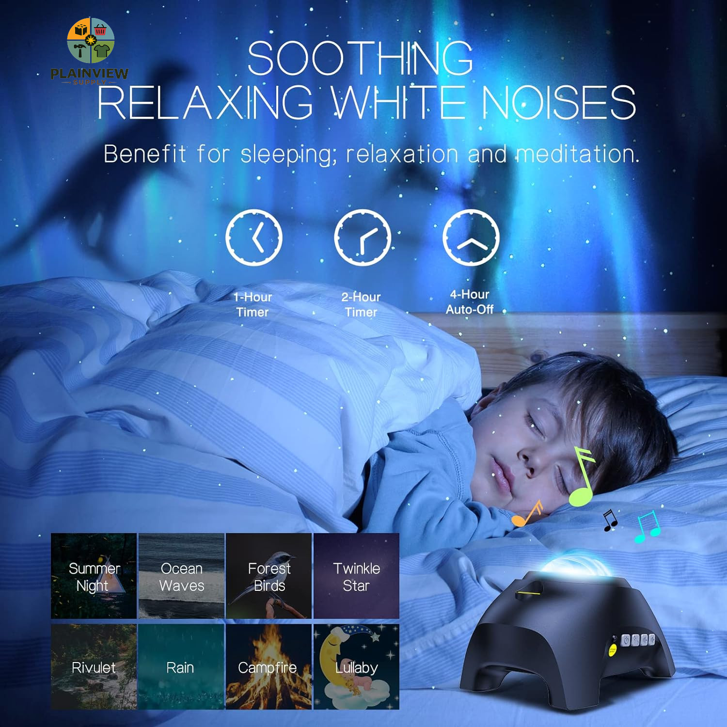 Galaxy Projector 33 Effects Aurora Star Night Light Bluetooth Speaker New