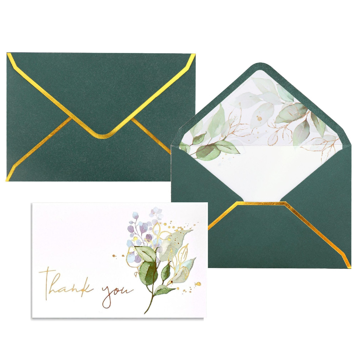 Heavy Duty Thank You Cards with Envelopes - 36 PK Gold Notes 4x6 Inches Baby Sho