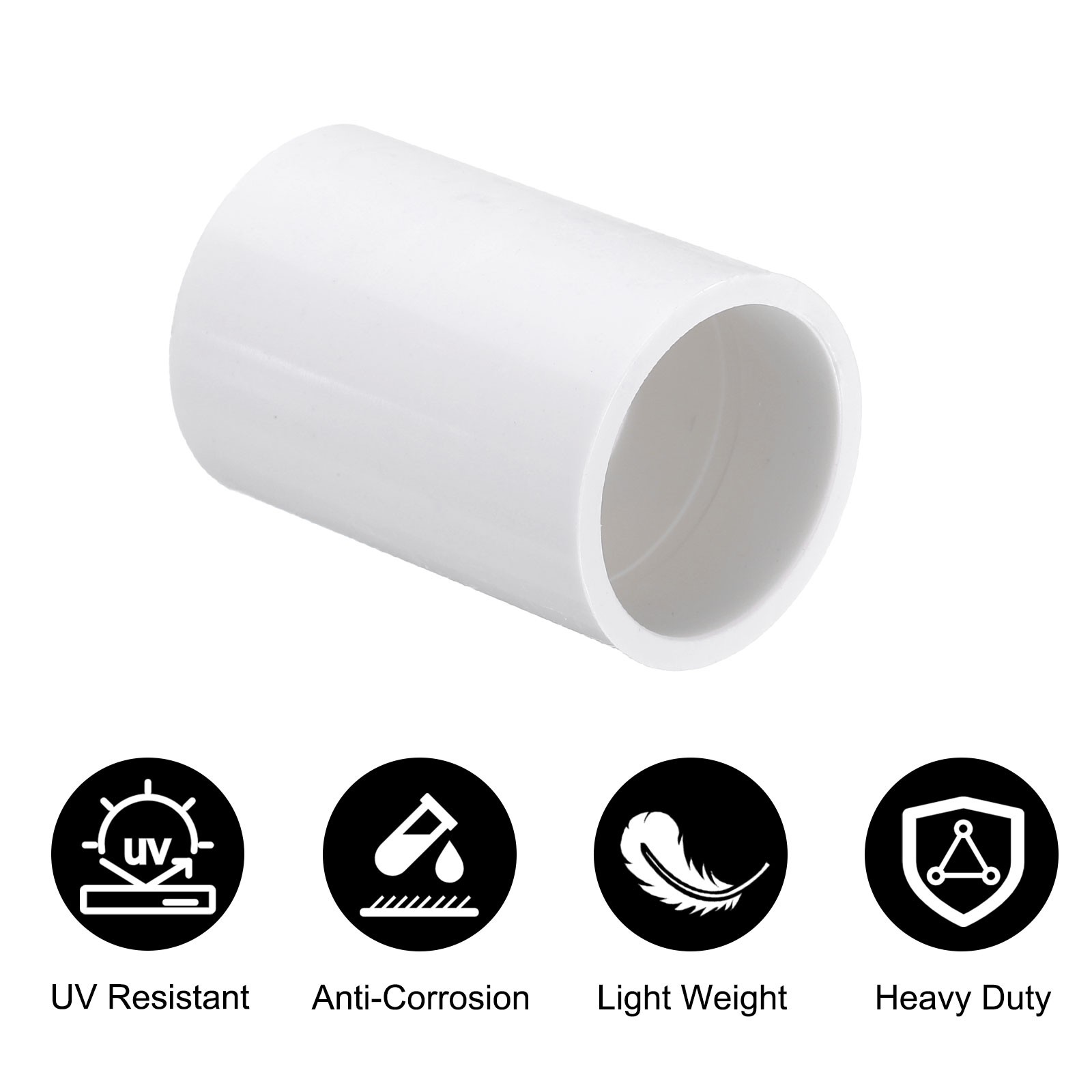 20 Pcs PVC Pipe Fitting 1/2 Inch Coupling Adapter (Socket x Socket), White