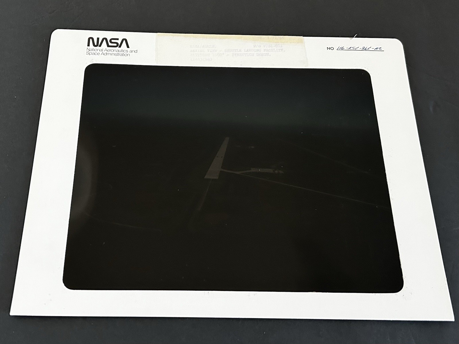 1986 NASA KSC Shuttle Aerial View Landing Facility Presentation Transparency