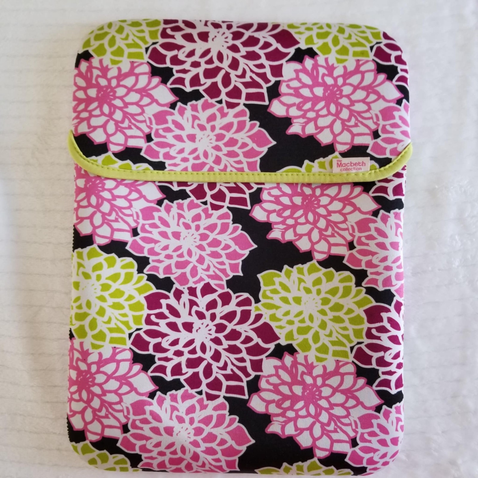 Macbeth collection reversible laptop cover multi colored floral neon zebra