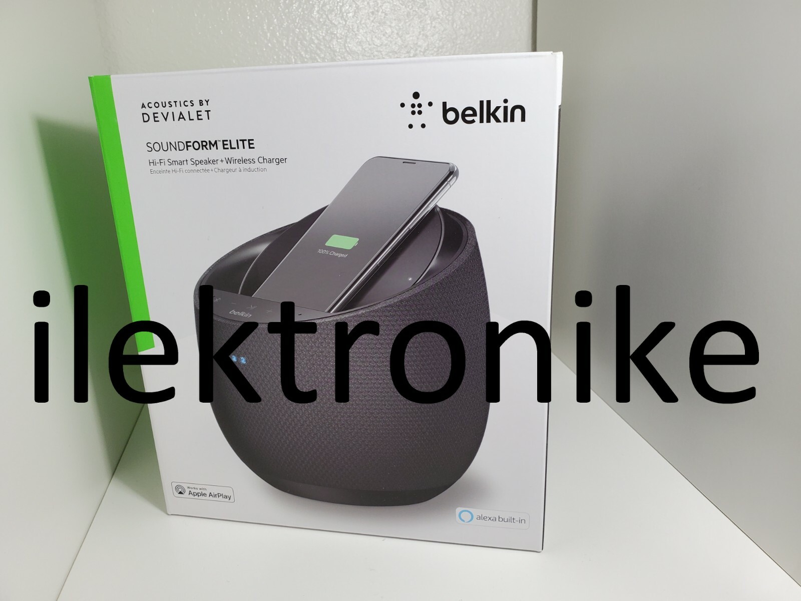 Brand NEW Belkin SoundForm Elite Hi-Fi Smart Speaker + Wireless Charger Alexa