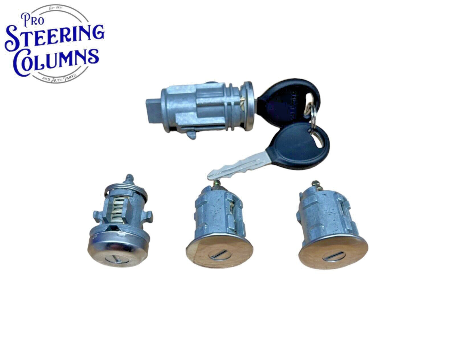 97-01 Cherokee XJ Ignition & Door Lock Cylinder Set Chrome (Keyed Alike)