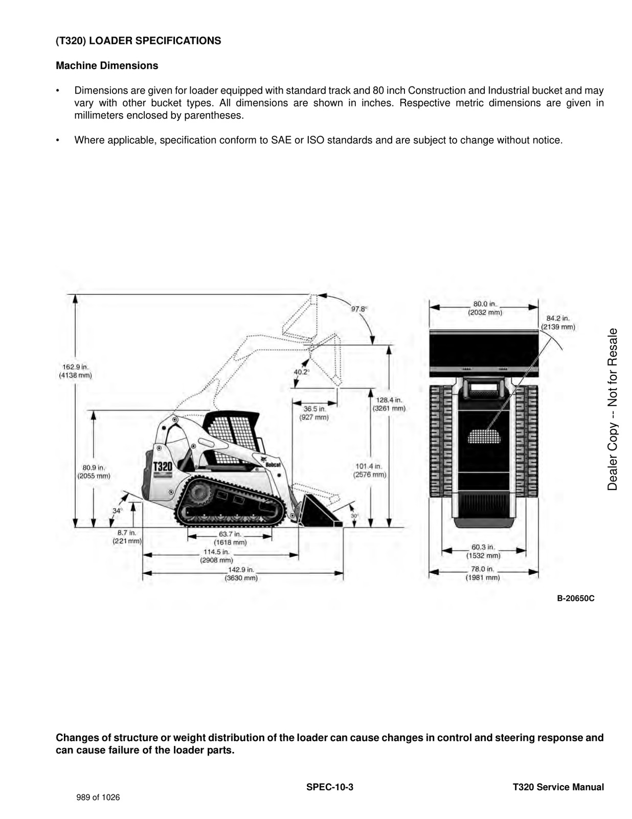 Bobcat T320 Compact Track Loader Service Repair Shop Operator Manual PDF USB