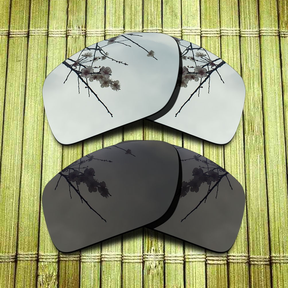 Black&Silver Replacement Lens for-Oakley Gauge 8 M OO4124 57mm Polarized