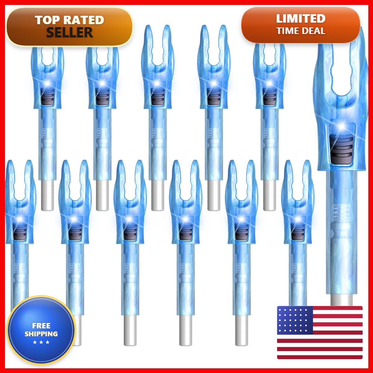 XHYCKJ G Lighted Nocks for Arrows .165-.246 Diameter with X H S GT Bushings 6