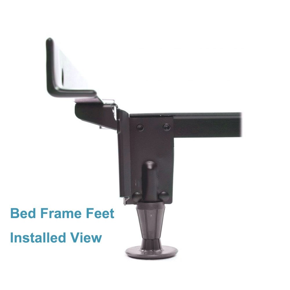 4PCS Heavy Duty Bed Frame Feet with Plastic Inserts, to Replace Wheels
