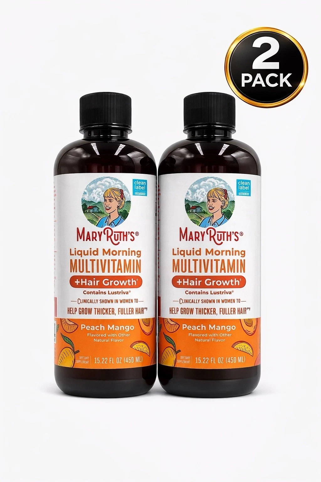 (2 pack) Mary Ruth’s Liquid Morning Multivitamin + Hair Growth Exp:9/27 M3