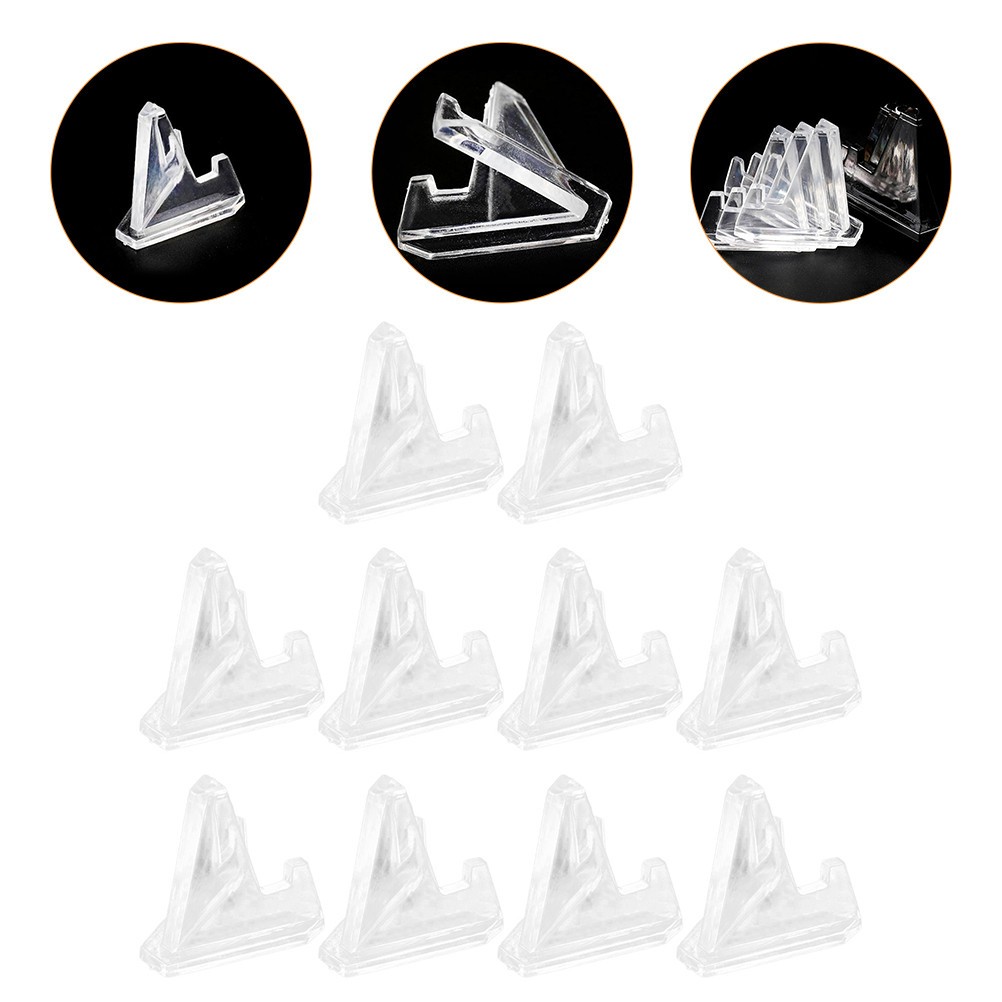 10Pcs Reusable Acrylic Badge Coin Display Stands Transparent Holders