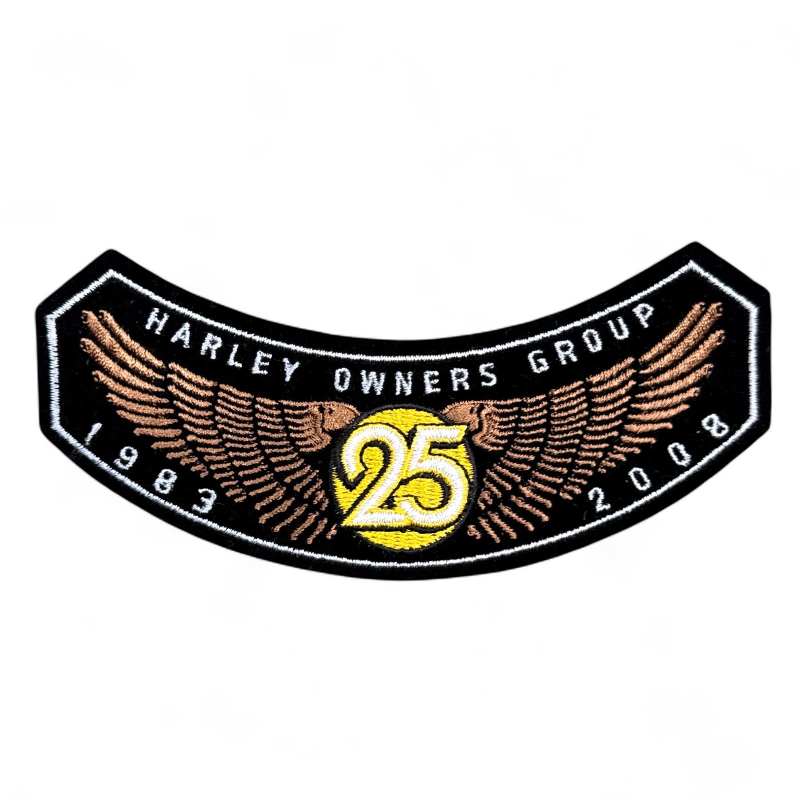 NEW HOG Harley Davidson Owners Group Patch Badge Jacket Rocker 25th Anniversary