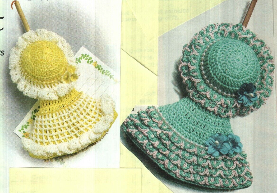 PARASOL & BROOM DOLL MAGNETS HOME DECOR DIGEST SIZE CROCHET PATTERN INSTRUCTIONS