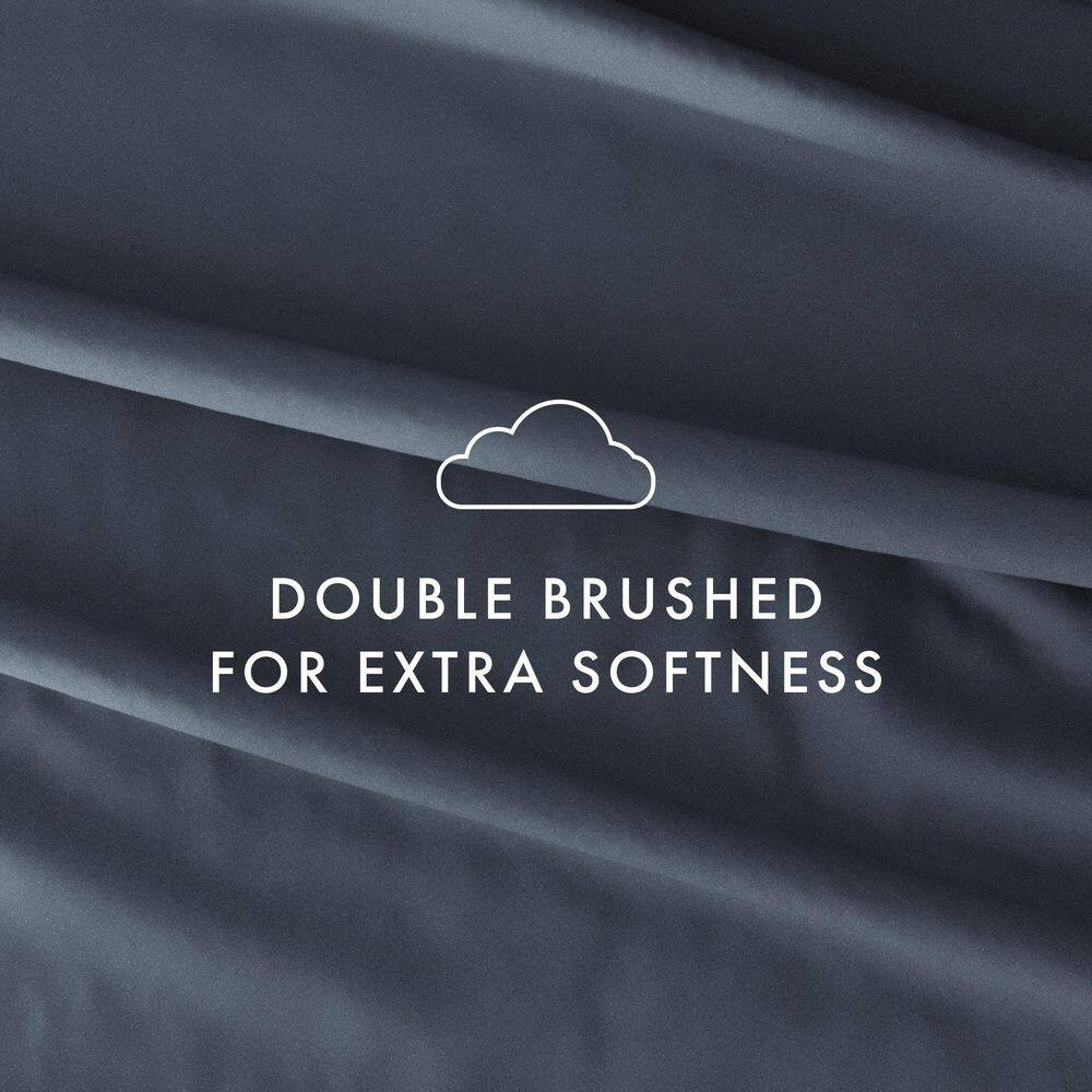 4-Piece Solid Stone Microfiber Full Bed Sheet Set