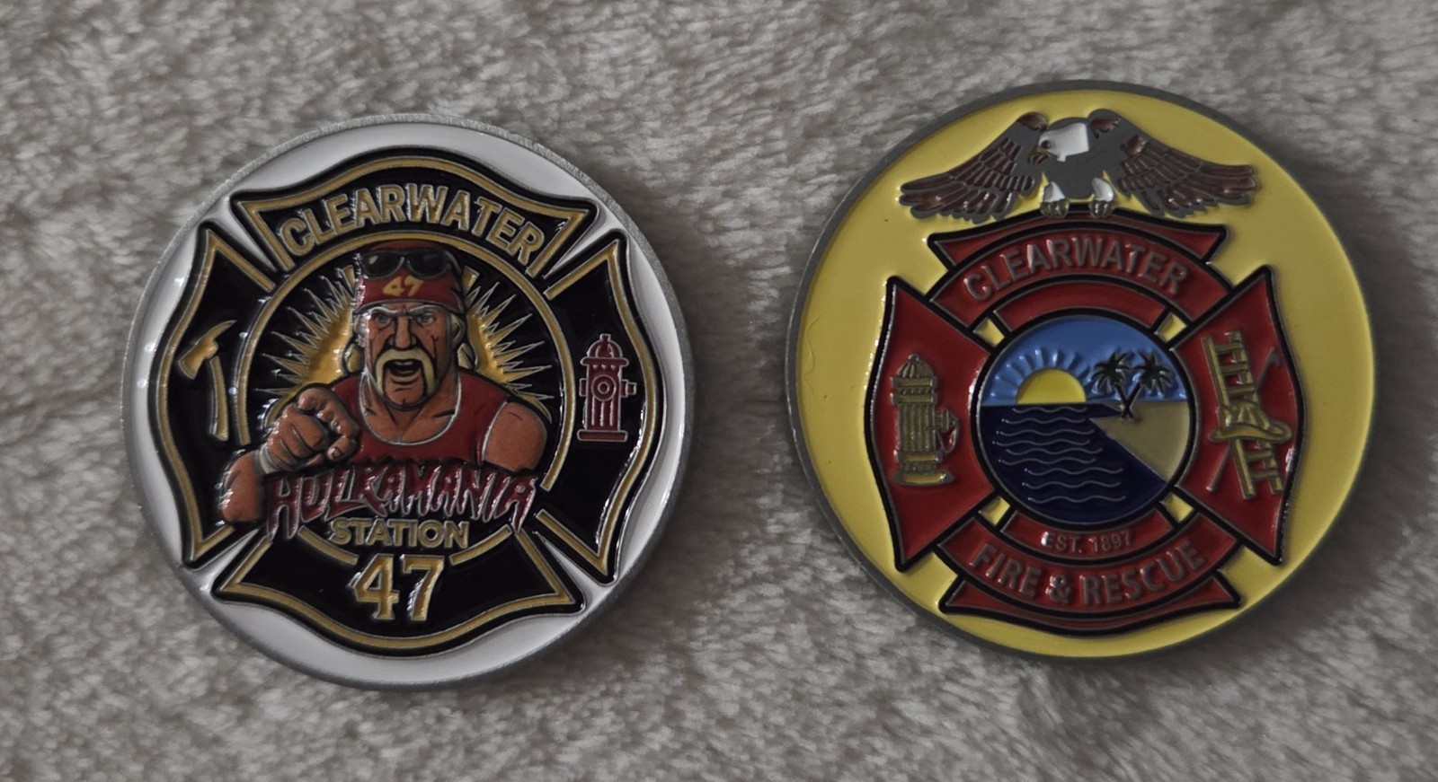 Station 47 Clearwater Fire Department Hulk Hogan Hulkamania Challenge Coin