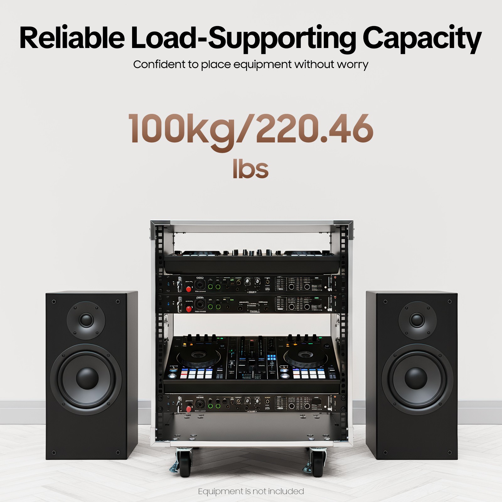 12U Cabinet Rolling Network Rack Audio Studio Video Telecom Equipment Rack Black