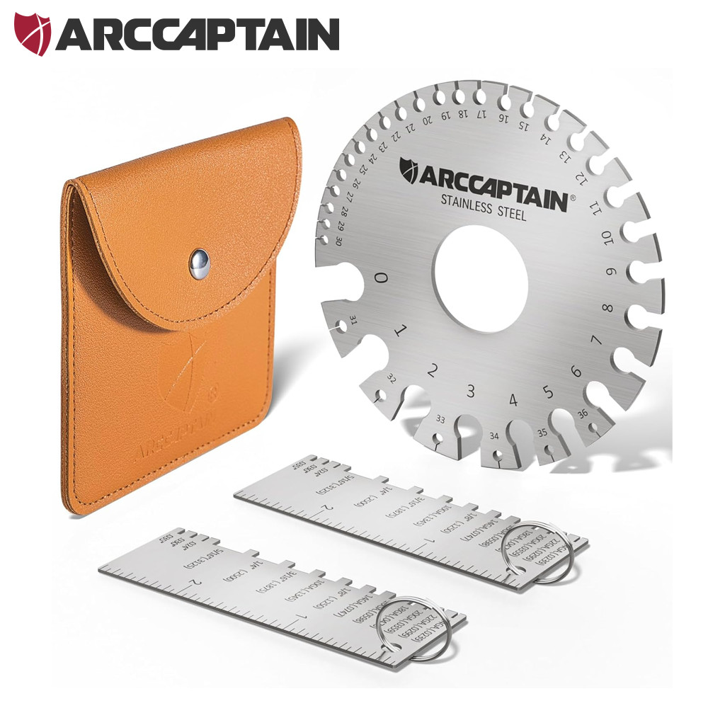 ARCCAPTAIN Metal Gauge Thickness Tool, Metal Thickness Gauge, Stainless Steel