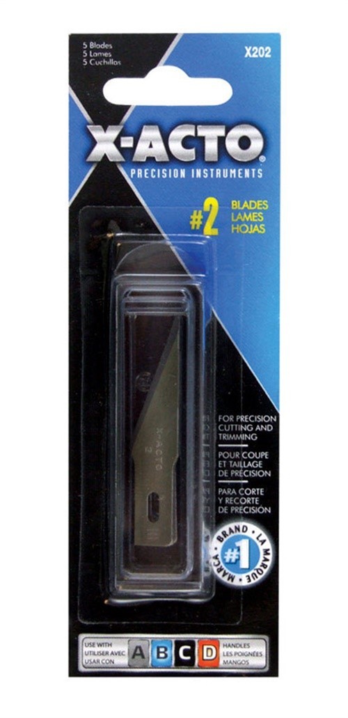 X-Acto X202 Silver Carbon Steel Heavy Duty #2 Replacement Blade 1-7/8 L in.