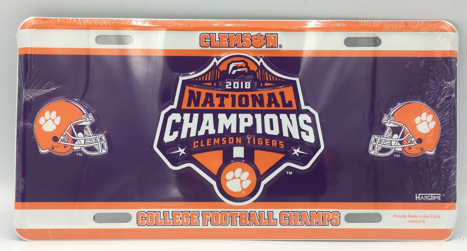 CLEMSON TIGERS 2018 NATIONAL CHAMPIONS CAR TRUCK TAG LICENSE PLATE FOOTBALL SIGN