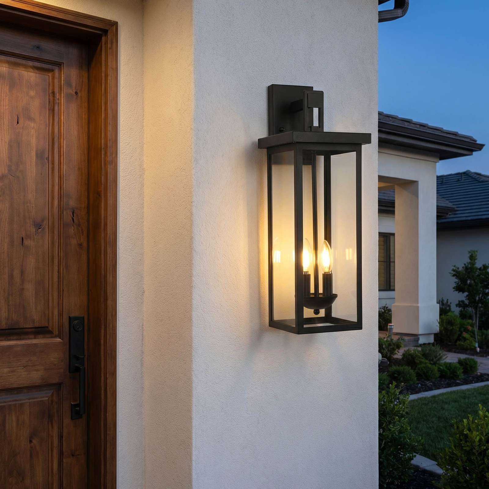 22" Outdoor Porch Wall Light Dusk to Dawn Modern Waterproof Mount Sconce Fixture