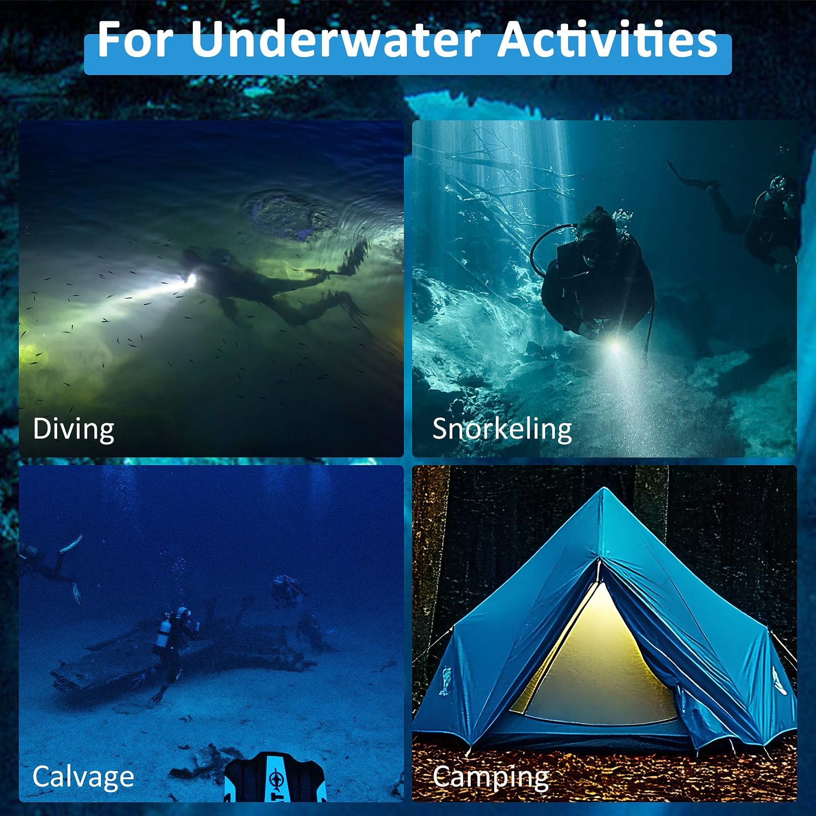 Scuba Diving Flashlight - Super Bright Led Dive Light By Windfire Ipx8