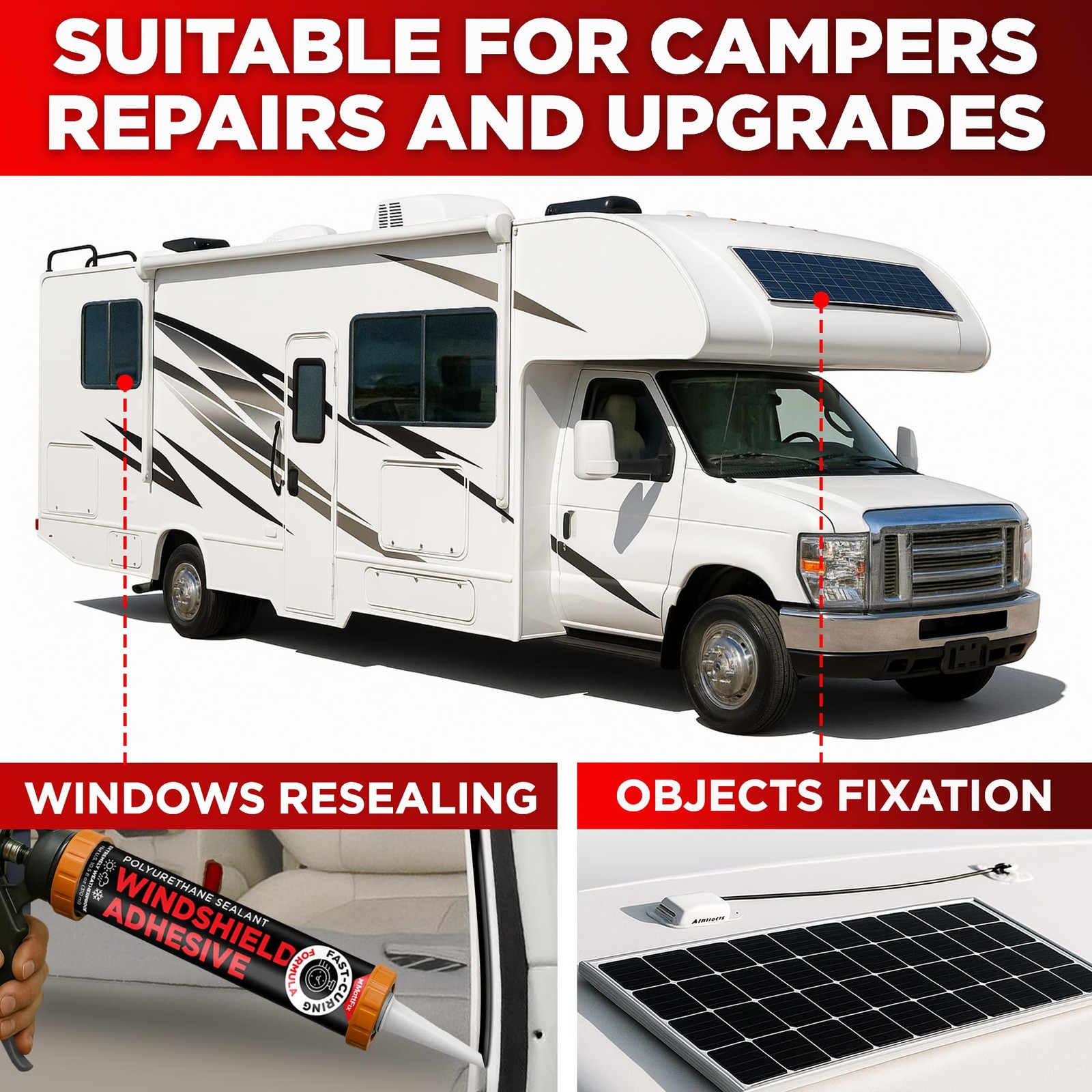 Windshield Adhesive – Easy to Apply – Fast Curing & Weather Resistant – High-
