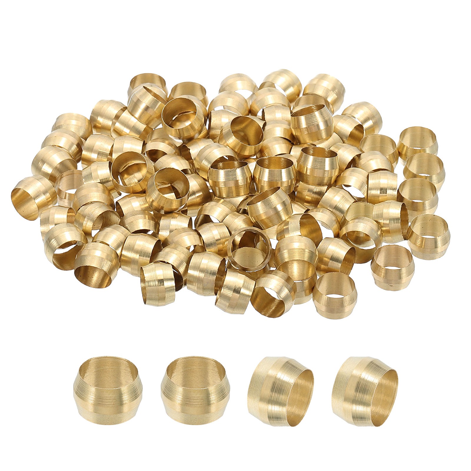 100Pcs Tube OD 5/16" Brass Compression Sleeves Ferrules