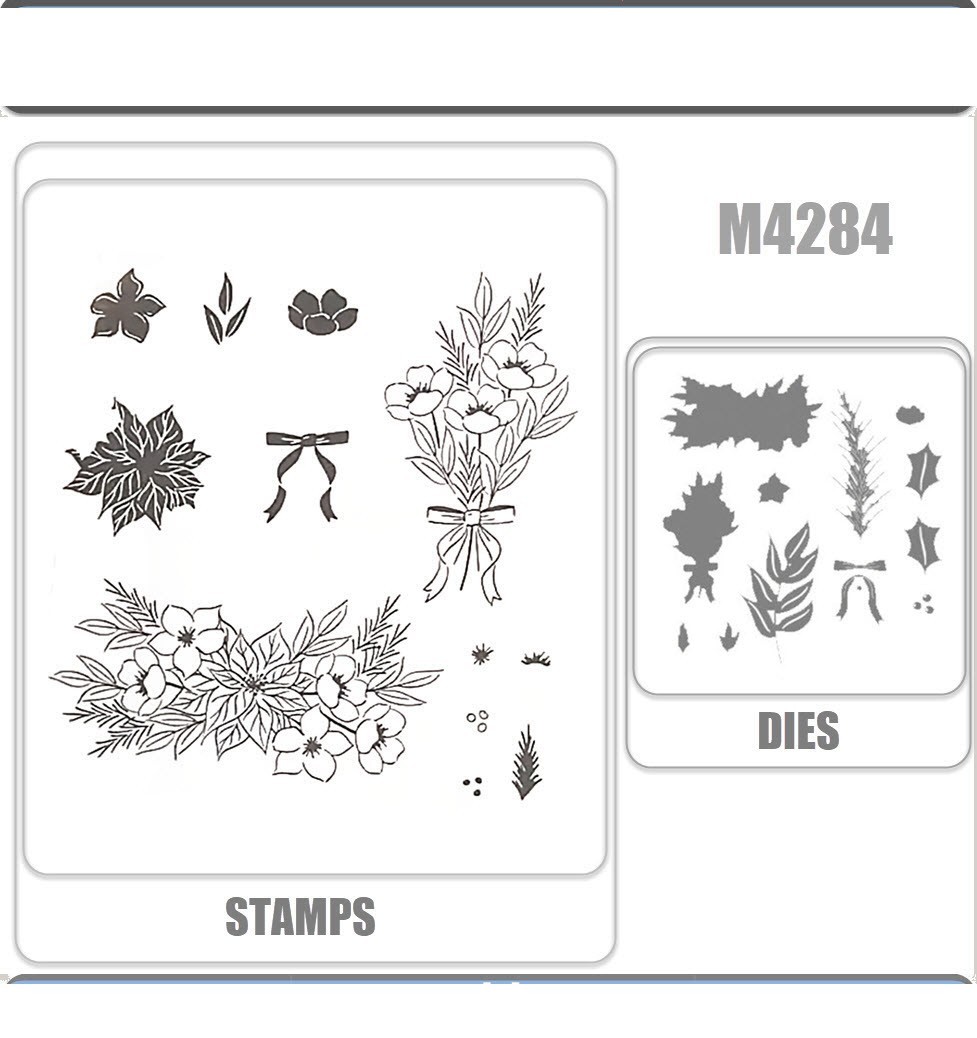 M4284 CHRISTMAS GREENERY  Stamps Metal Cutting Dies DIY Scrapbook Craft Greeting