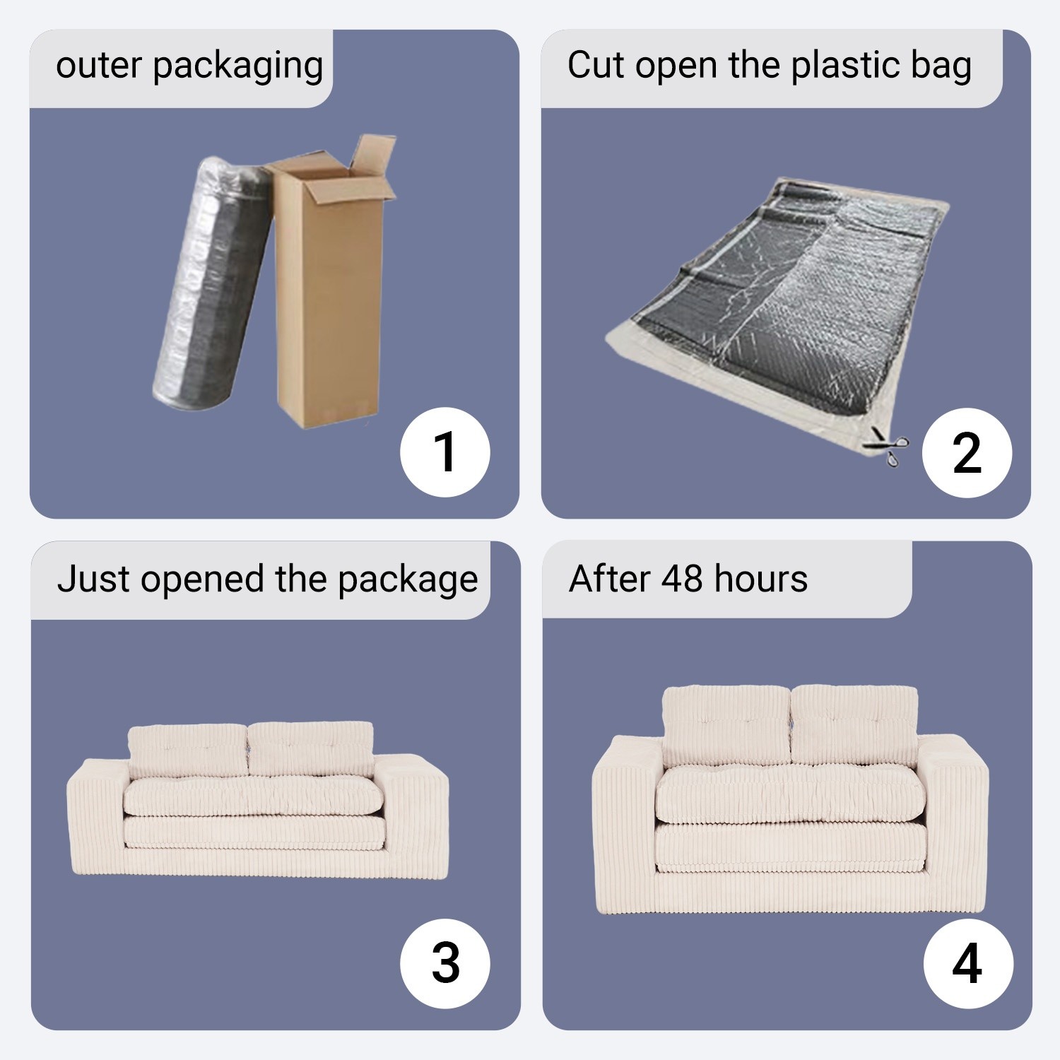 Folding Convertible Sofa Bed Floor Loveseat Sofa w/ Steel Frame for Small Space