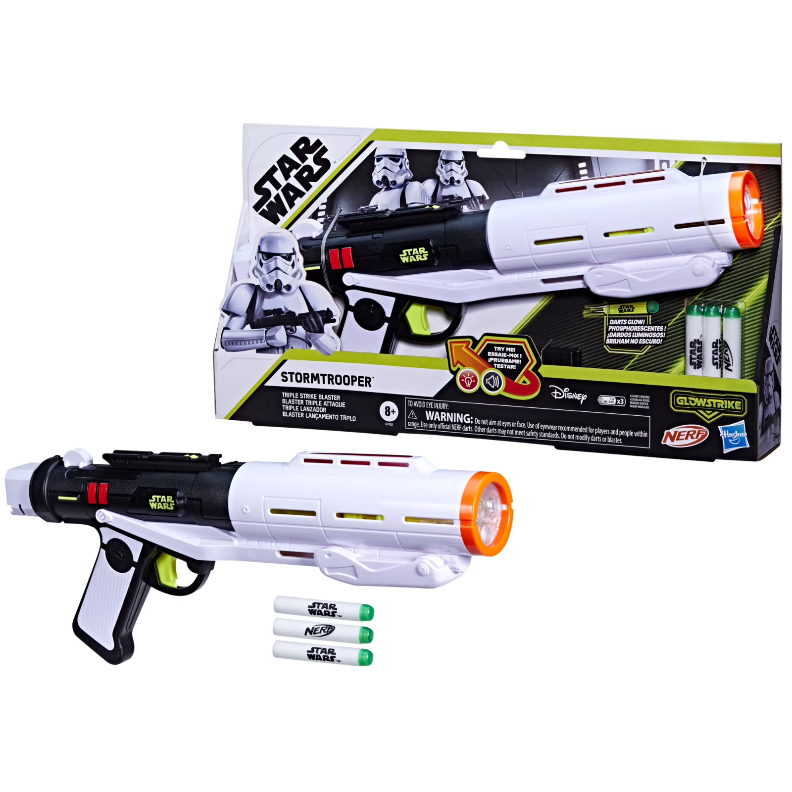 Nerf Glowstrike Star Wars Stormtrooper Triple Strike Blaster NIB