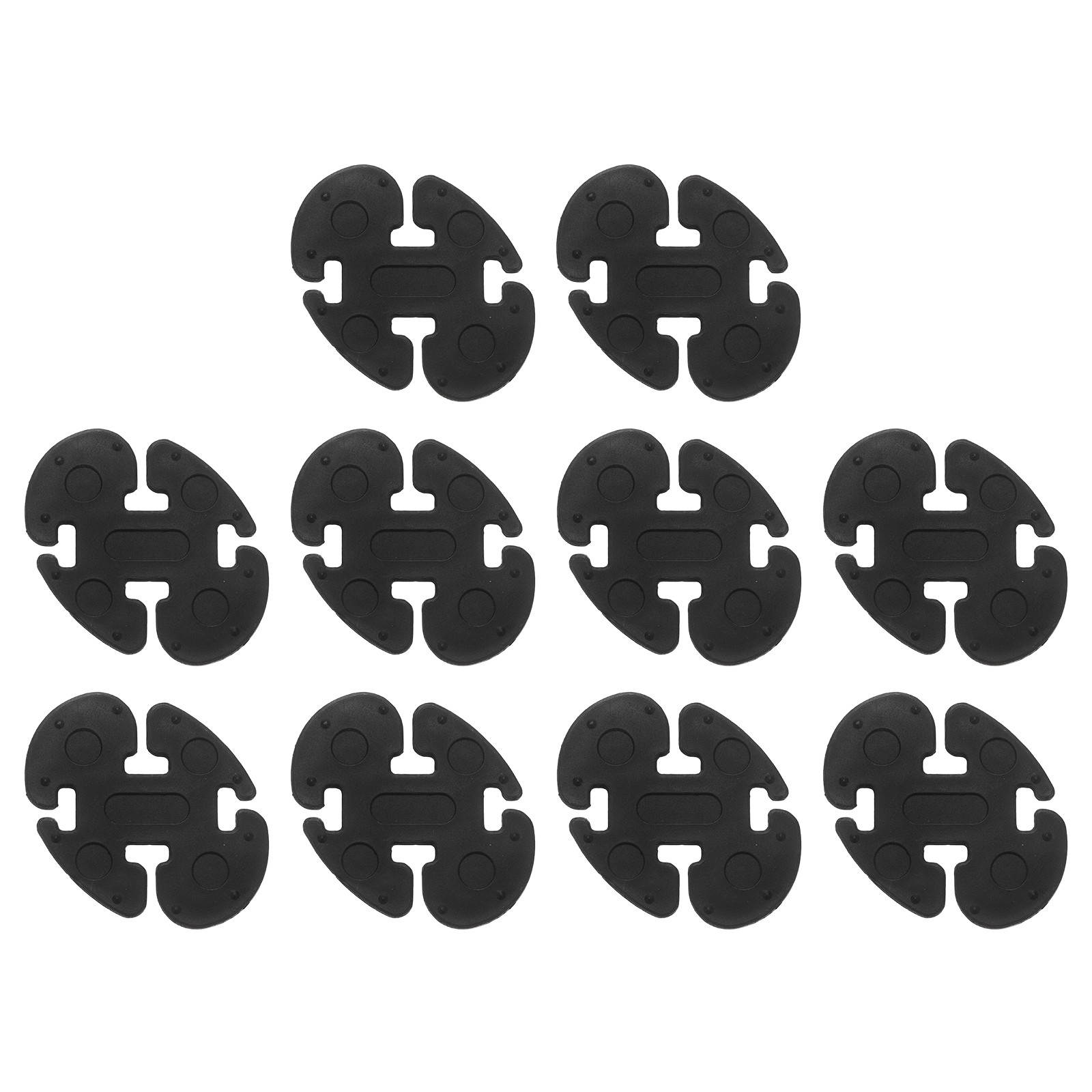 10Pcs Recliner Cover Non-Slip Buckle, 80 x 60mm Cushion Buckle, Oval, Black