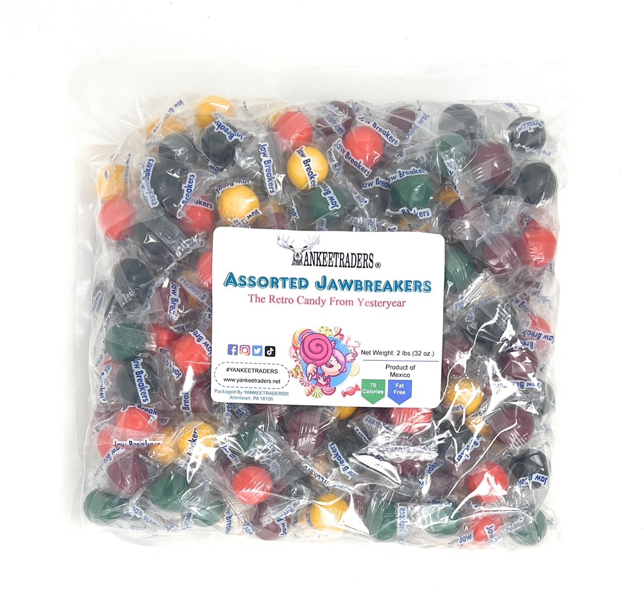 Jawbreakers, Assorted, 2, 2lb bags (4  lbs) ~ YANKEETRADERS® ~ FREE SHIPPING