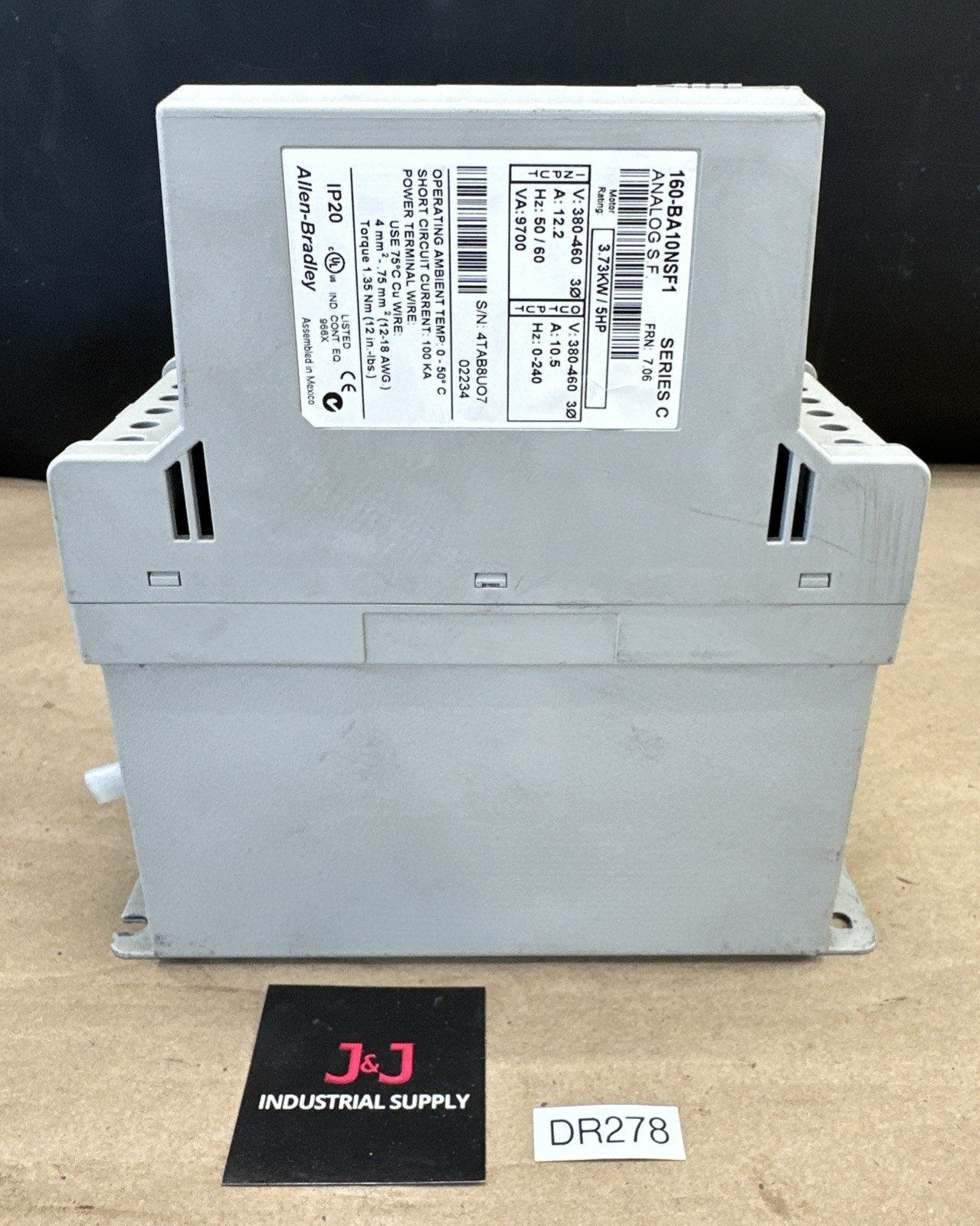 Allen Bradley 160-BA10NSF1 Ser. C Analog SF 3.73kW (5HP) Variable Speed Drive