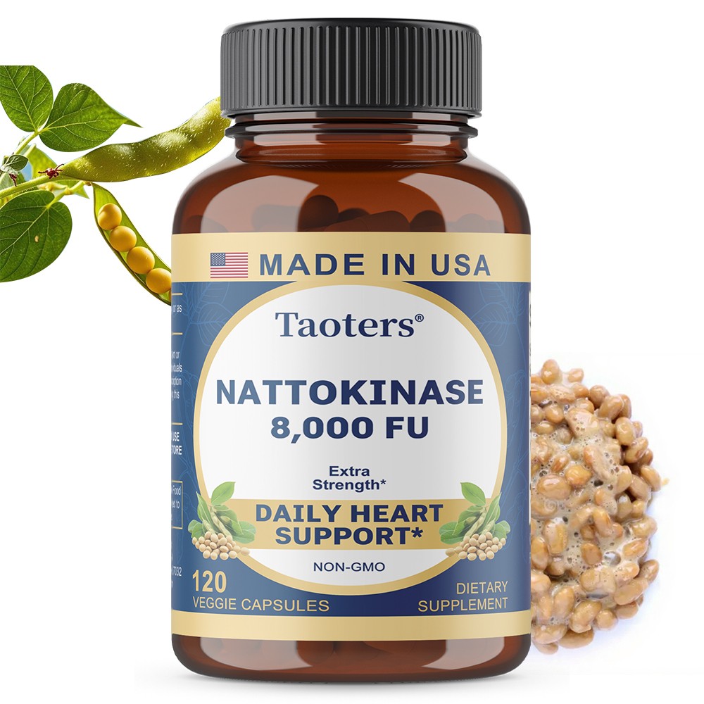 Nattokinase 8000 FU Capsule Supports Cardiovascular Health Immunity 30-120 Caps