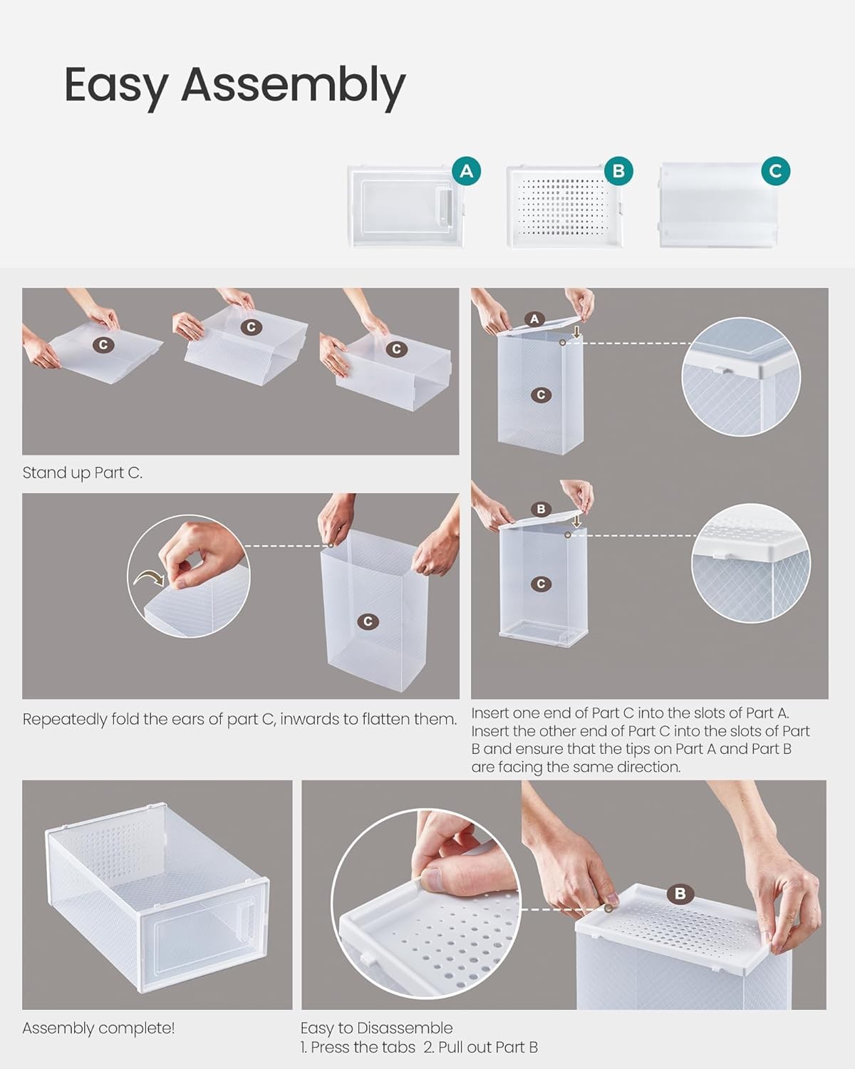 Shoe Boxes Pack of 12 Shoe Storage Organizers Stackable Clear Plastic Boxes