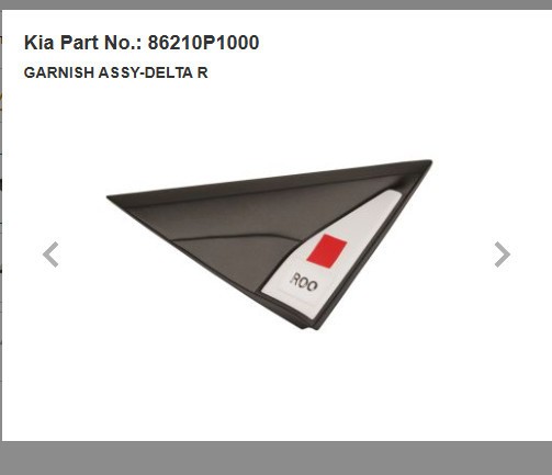 Genuine 86210P1000 Door Delta Garnish RH Side for 2023 2024 Kia Sportage