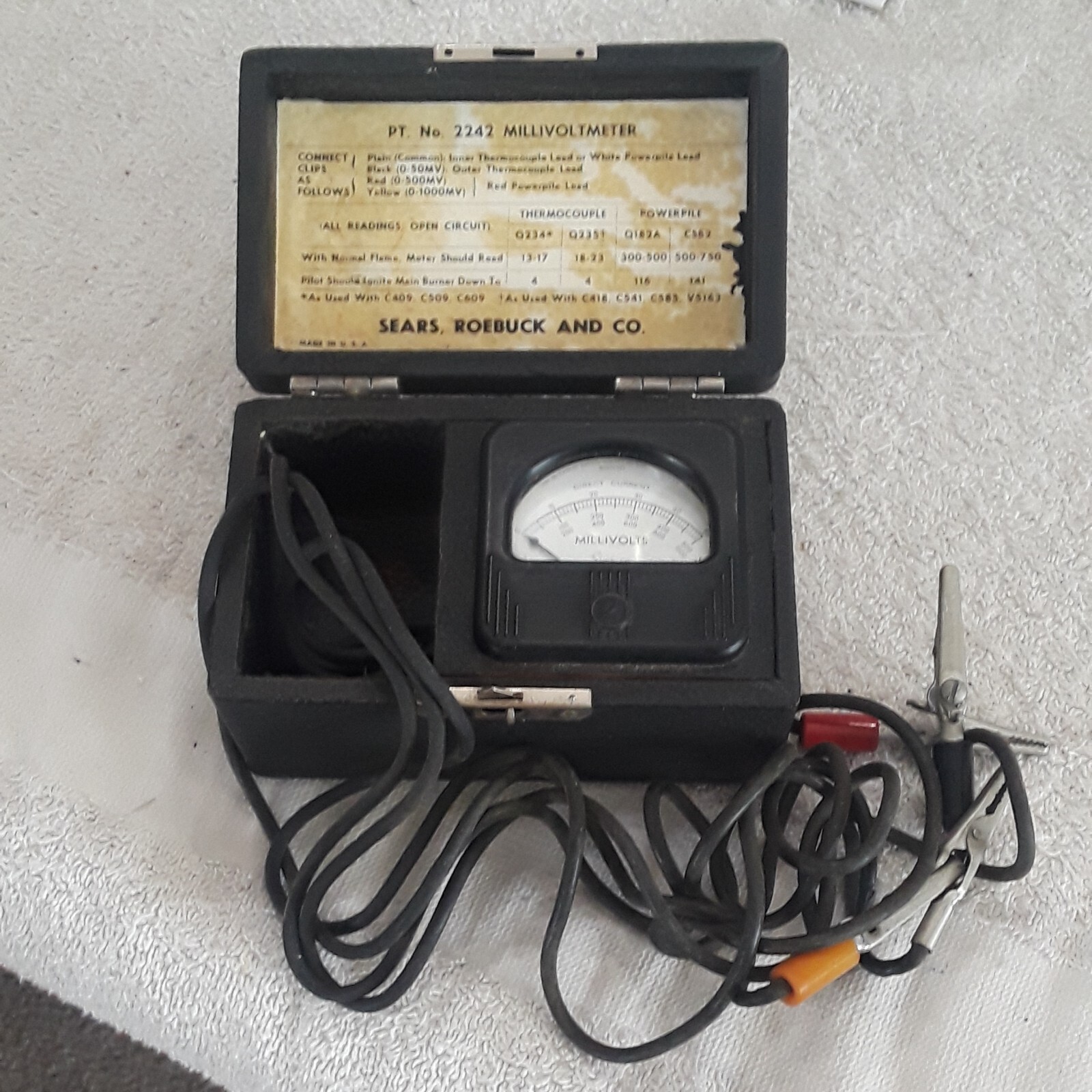 Vintage Sears 2242 Millivoltmeter - Made by Simpson