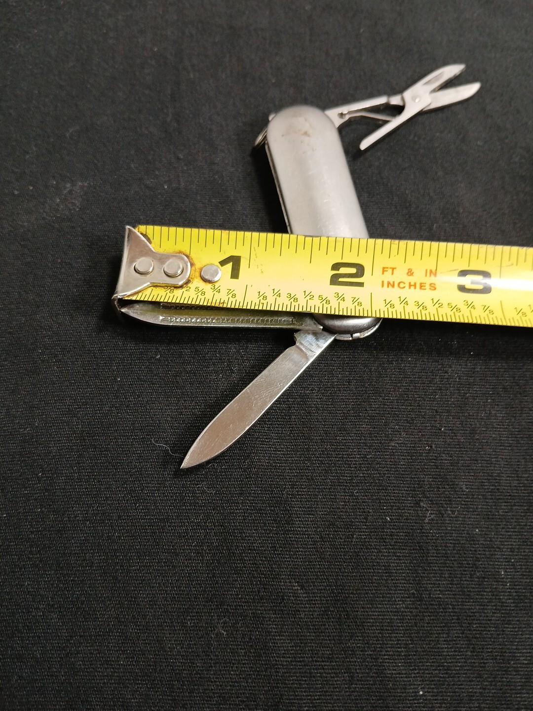 Pocket knife 3 multi-tool scissors, nail file, blade w keychain loop/A2
