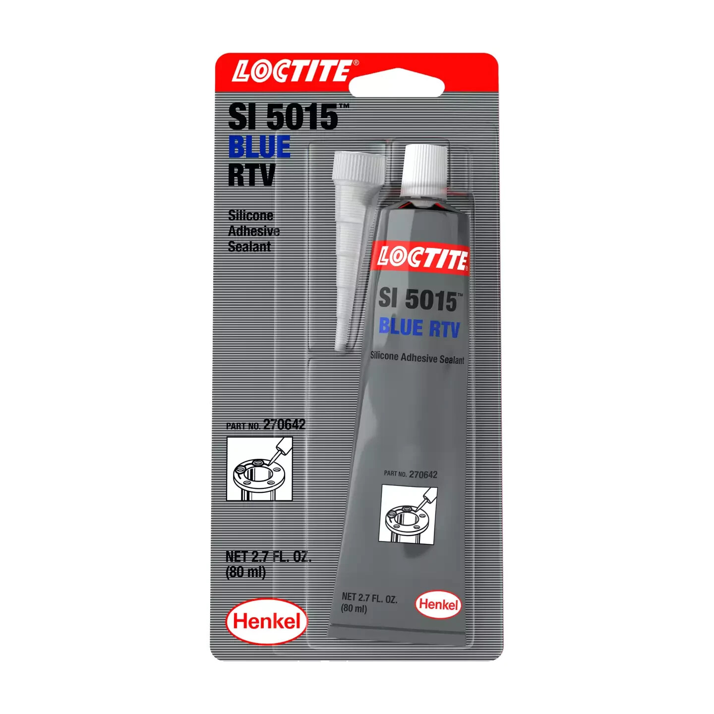 LOCTITE Gasket Sealant: SI 5015, 2.71 fl oz, Tube, Blue, Sensor Safe