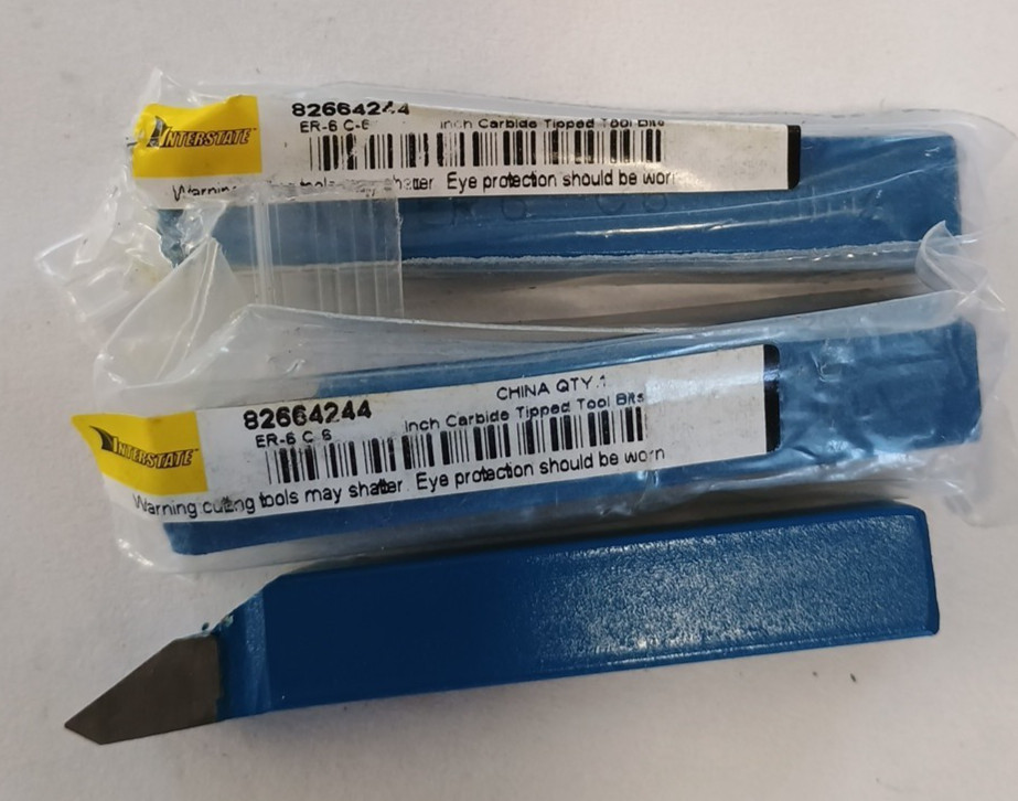 Carbide Tipped Lathe Tool Bit 3/8 x 3/8 Er.8 C.6 Interstate 82664244-Lot of 3