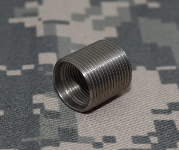 1/2-28 to 5/8-24 5/8" Length Threaded Barrel Adapter Stainless Made in USA!
